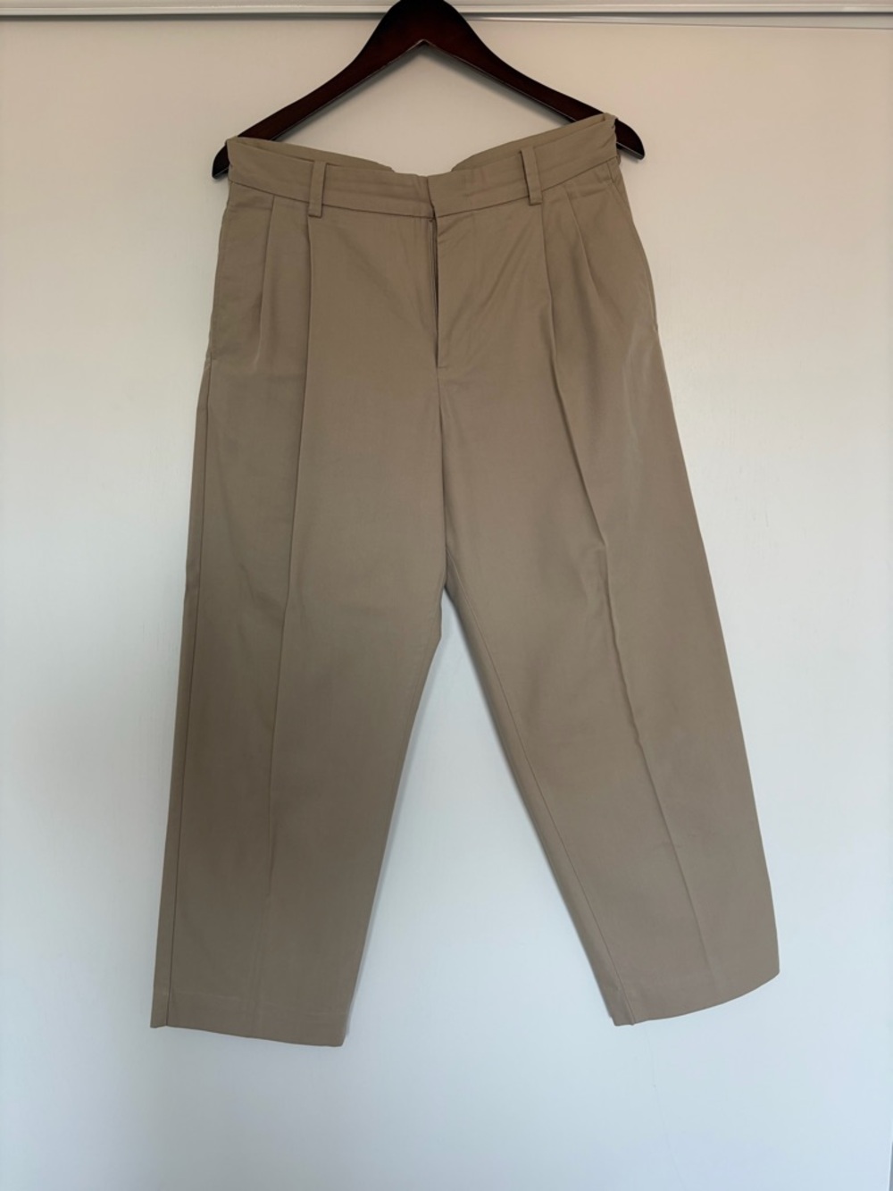 COS Pleated wide leg Chino Pants in Tan